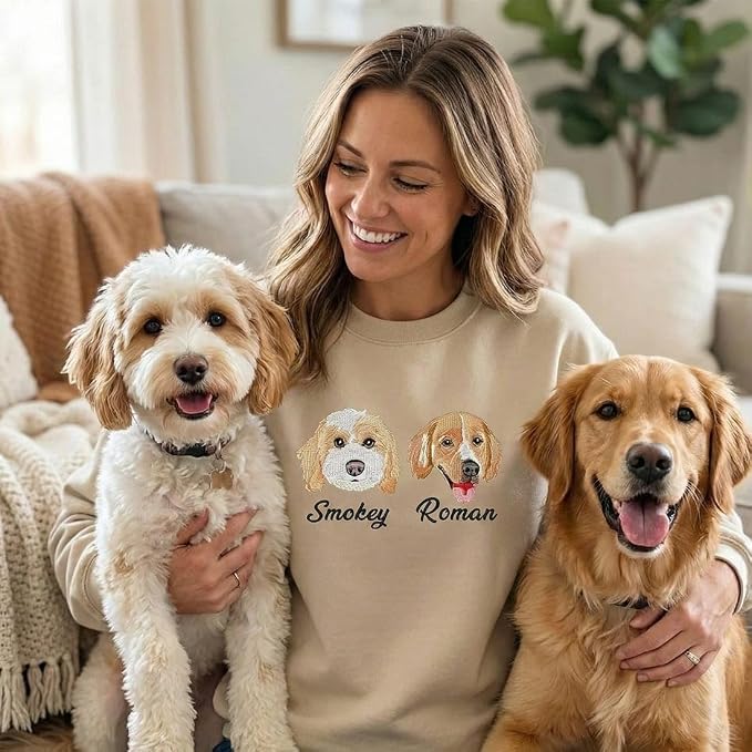 NAZENTI Embroidered Dog Sweatshirt Personalized Pet Photo Hoodie Custom Pet - Image 2