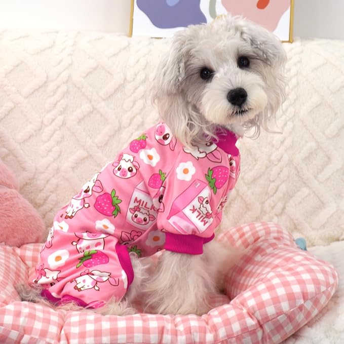 XPUDAC 4 Pack Dog Pajamas for Small Medium Dogs, Strechy Soft Puppy Clothes for - Image 2