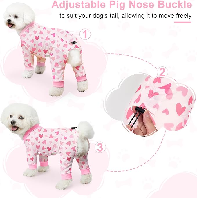 Bienbee Dog Pajamas, 4 Pack Dog Recovery Suit Shedding Suit Cute Soft Puppy - Image 4
