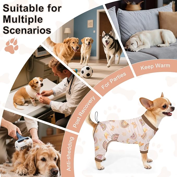 Bienbee Dog Pajamas, 4 Pack Dog Recovery Suit Shedding Suit Cute Soft Puppy - Image 7