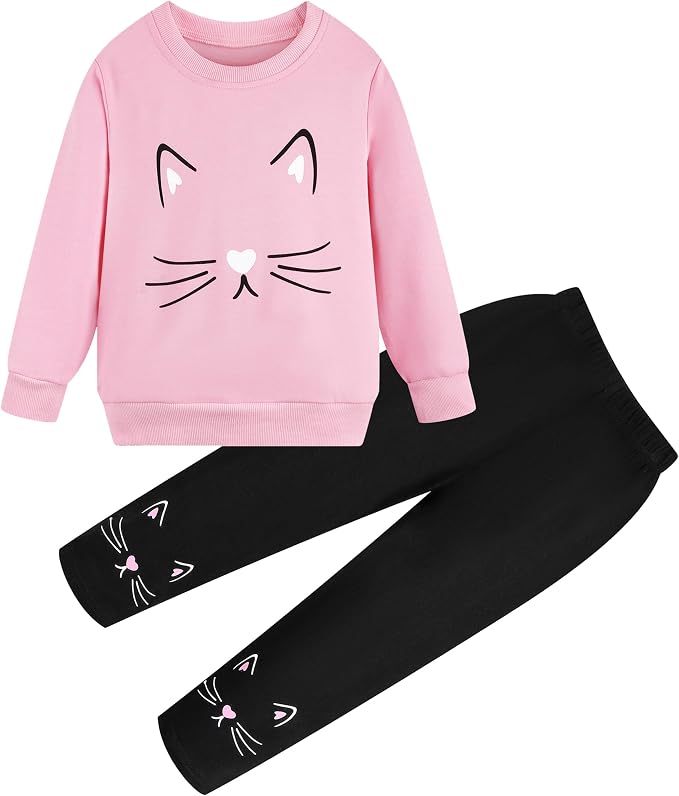 Little Girls Unicorn Outfits 2 Piece Kids Ruffle Sleeve Sweatshirt + Leggings by zarmfly