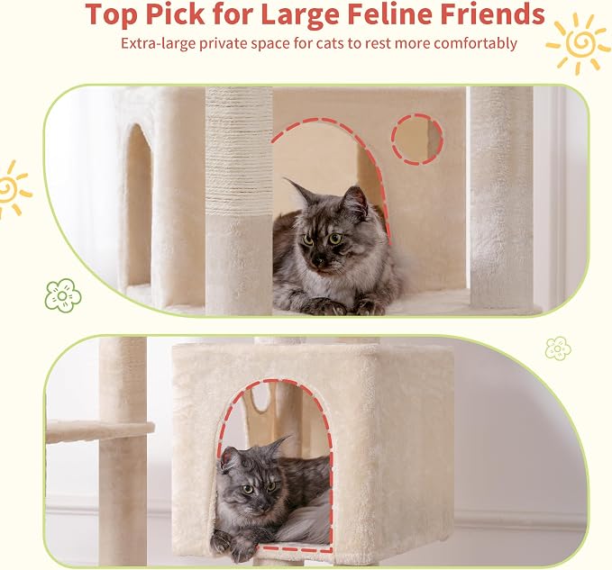 Hey-brother Tall Cat Tree Tower, Heavy Duty Scratching Posts - Image 5