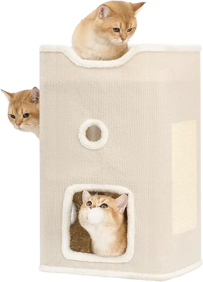 Cat House, Cat Beds for Indoor Cats, 2-Story Cat Condo Cube by Hannadepot