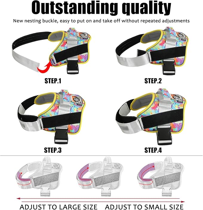 Bolux Dog Harness, No-Pull Reflective Dog Vest, Breathable Adjustable Pet - Image 3