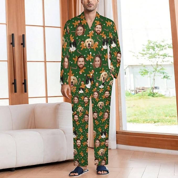 Custom Face Pajamas for Women Men, Personalized Dog Cat Pet Pajamas Set - Image 4