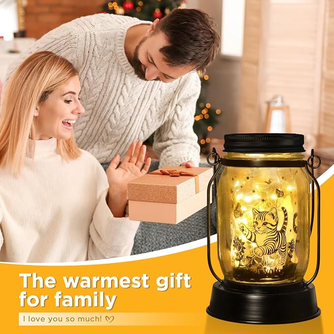 kyoryuger Cat Gift for Women Cat Gifts Solar Lantern, Cat Solar Lights Outdoor - Image 6