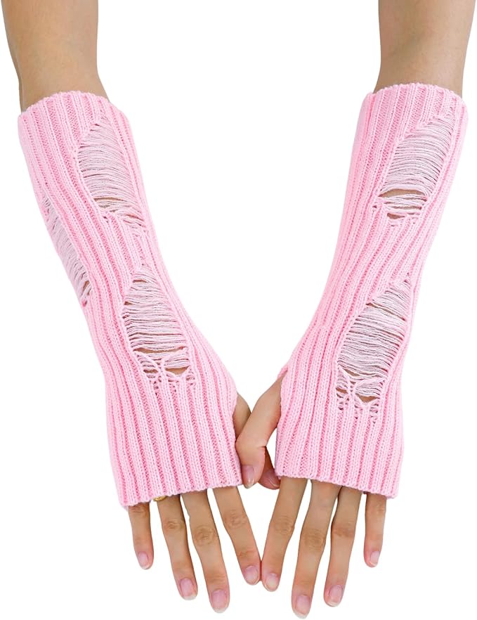CORIRESHA Therian Emo Clothing Cat Ear Y2k Beanie Grunge Fingerless Gloves - Image 3