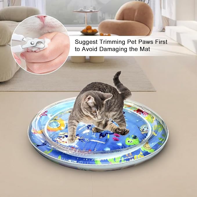 Inflatable Cat Dog Baby Water Mat Toy, Premium Anti-Scratch Leak Proof Mat - Image 3