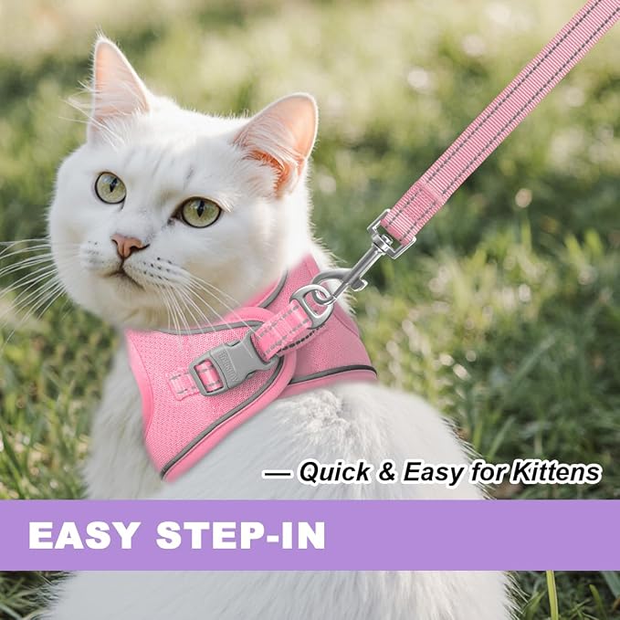 Cat Harness and Leash Set, Escape Proof Kitten Harness, Step in Adjustable Soft - Image 9