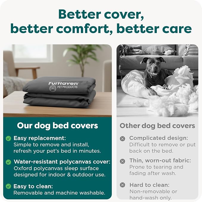 Furhaven Replacement Dog Bed Cover Water-Resistant Indoor/Outdoor Logo Print - Image 7