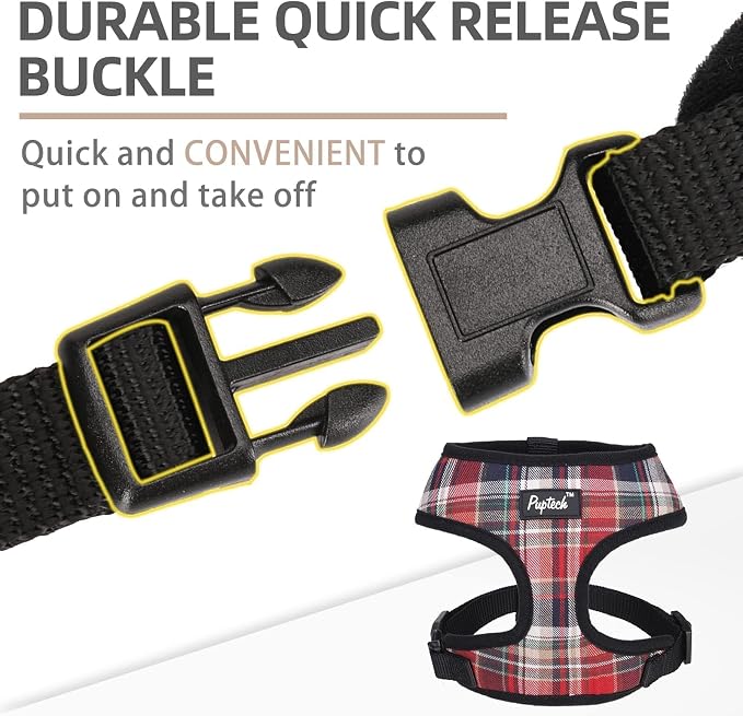 PUPTECK Soft Mesh Dog Harness and Leash Set Pet Puppy Cat Comfort Padded Vest - Image 4