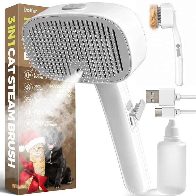Cat Steam Brush for Dogs and Cats by Doffur