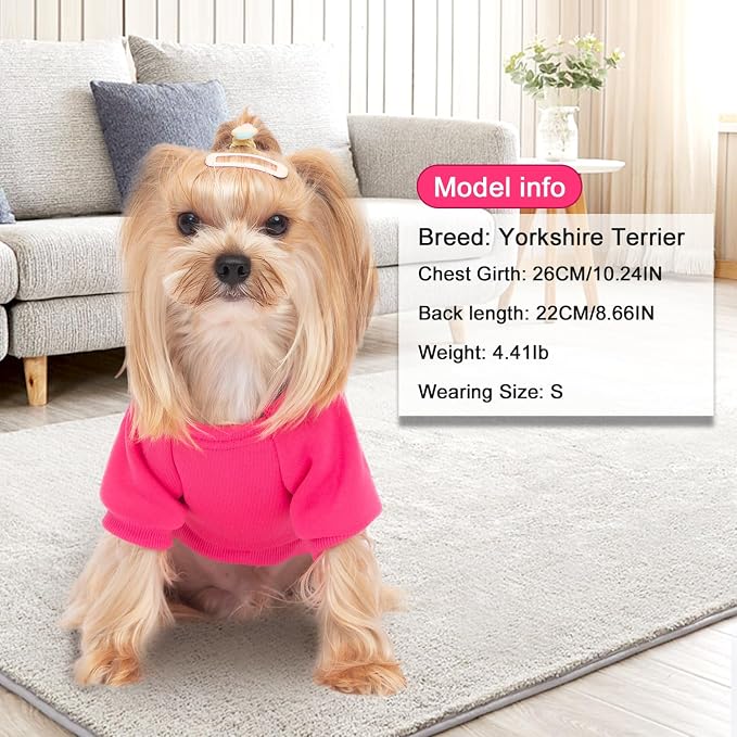 2 Pack Dog Hoodie Warm Hood Dog Sweater Cold Weather Small Dogs Sweatshirt - Image 5