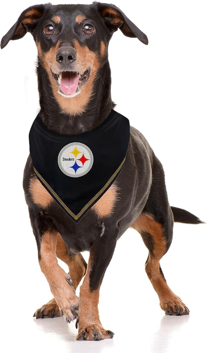 NFL Pittsburgh Steelers TIE Bandana, Large/X-Large. Dog Bandana Scarf Bib - Image 3