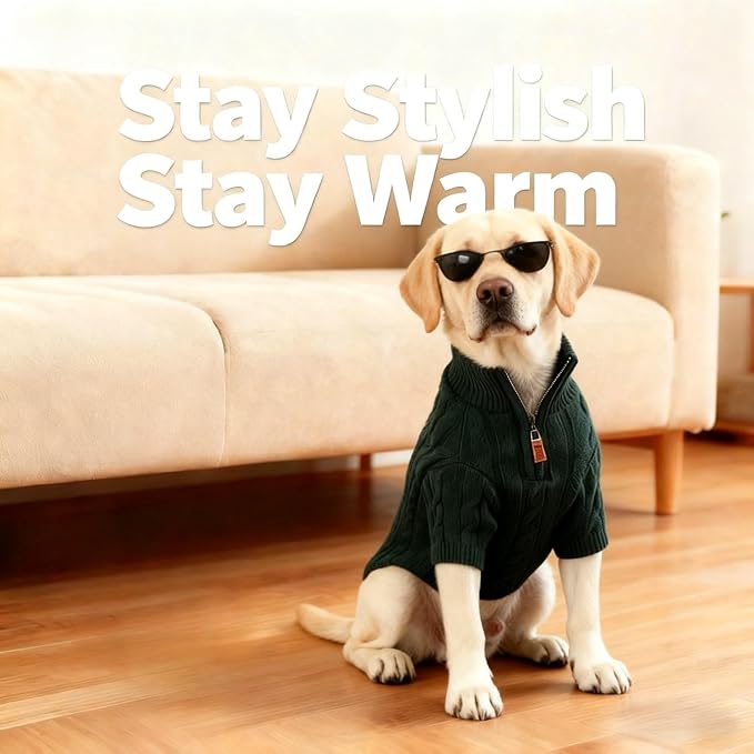 Small/Medium Dog Sweater, Warm Dog Winter Coat w/Sleeves, Comfortable High Neck - Image 2