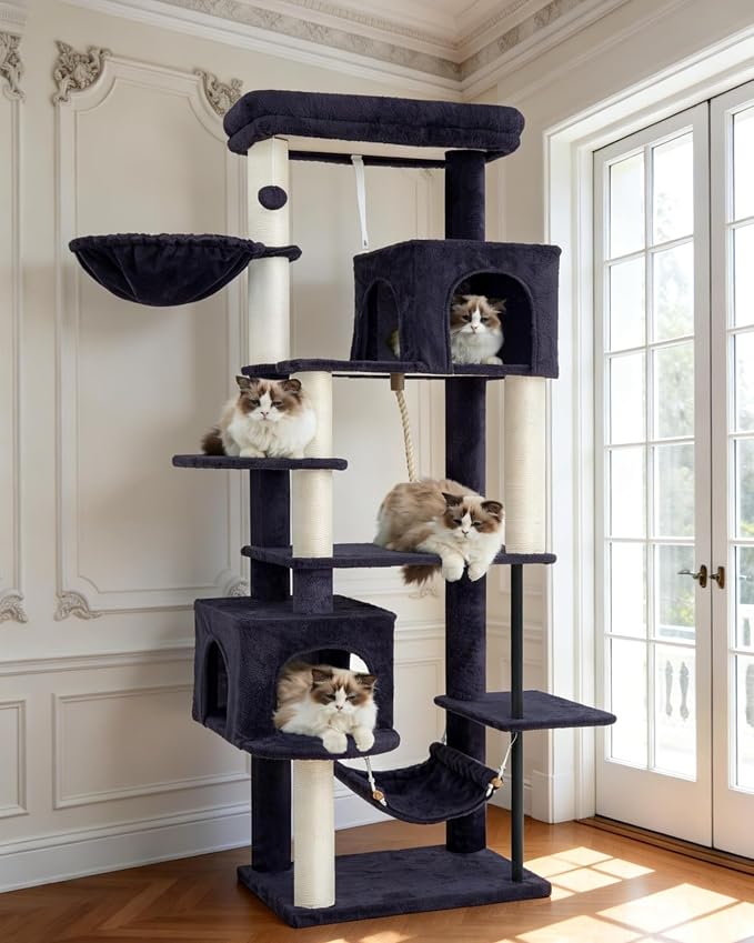 Cat Tree for Indoor Cats Large Adult, 70.5'' Cat Tower by Gitelnour