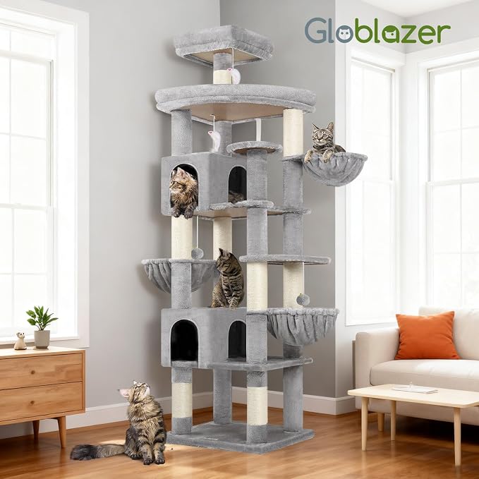Globlazer Extra Large Cat Tree Tower, 82in Tall Heavy Duty Cat Tree - Image 8