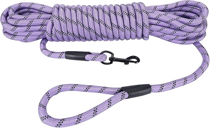 Long Dog Leash for Training 15Ft-Reflective Nylon Rope by Hi+Kiss