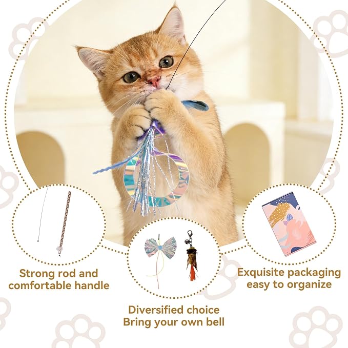 Cat Wand Toy with Suction Cup, Interactive Feather Teaser - Image 6