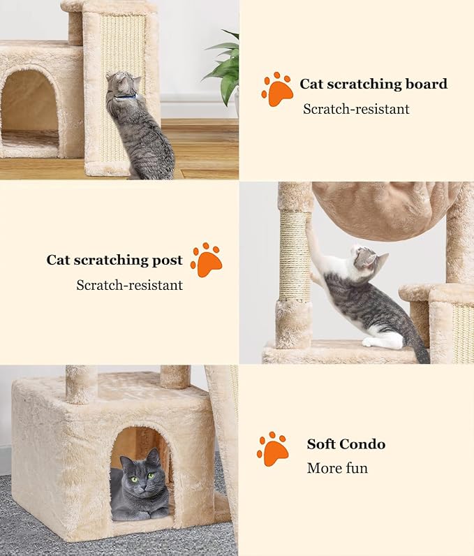 SYANDLVY Cat Tree for Indoor Cats Large Adults, Modern Activity Tower - Image 4