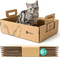 6-Pack Large Disposable Cat Litter Box, Recyclable Cardboard, Waterproof & by Unknown