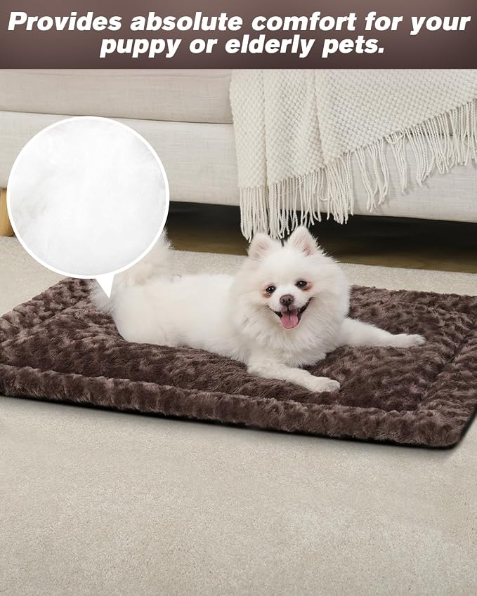 Washable Dog Bed Mat Dog Crate Pad Soft Fluffy Pet Kennel Beds Dog Sleeping - Image 4