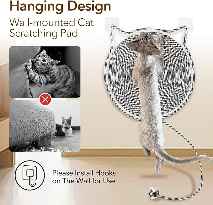 Cat Toy Scratcher Mat with Ball, Portable Furniture Protector - Image 2