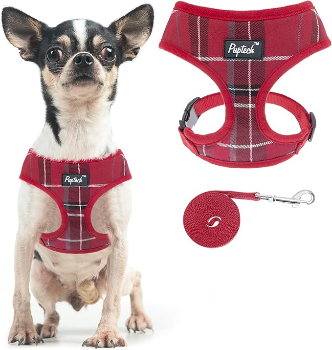 PUPTECK Soft Mesh Dog Harness and Leash Set Pet Puppy Cat Comfort Padded Vest by PUPTECK
