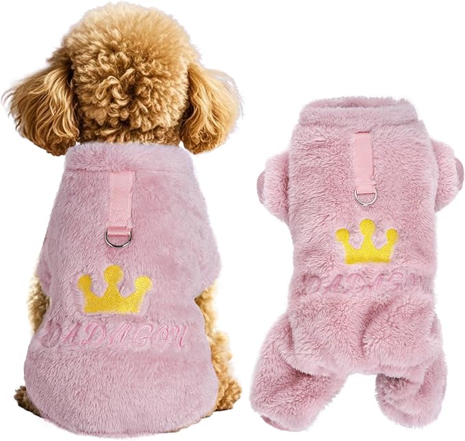 Plush Dog Pajamas Cute Warm Puppy Crown Pajamas Warm Kitten Winter Jumpsuit - Image 6
