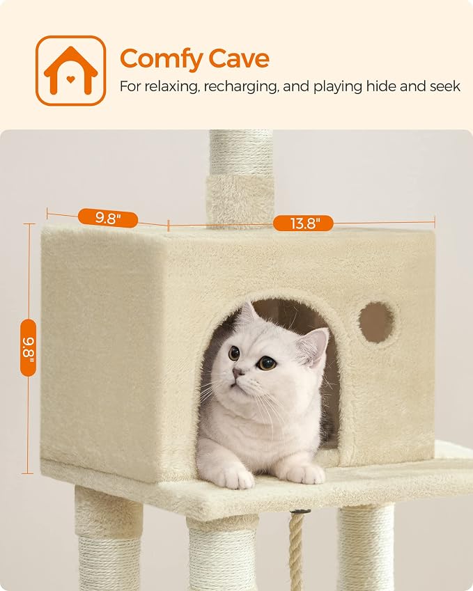 Feandrea Cat Tree, 44.1-Inch Cat Tower - Image 7