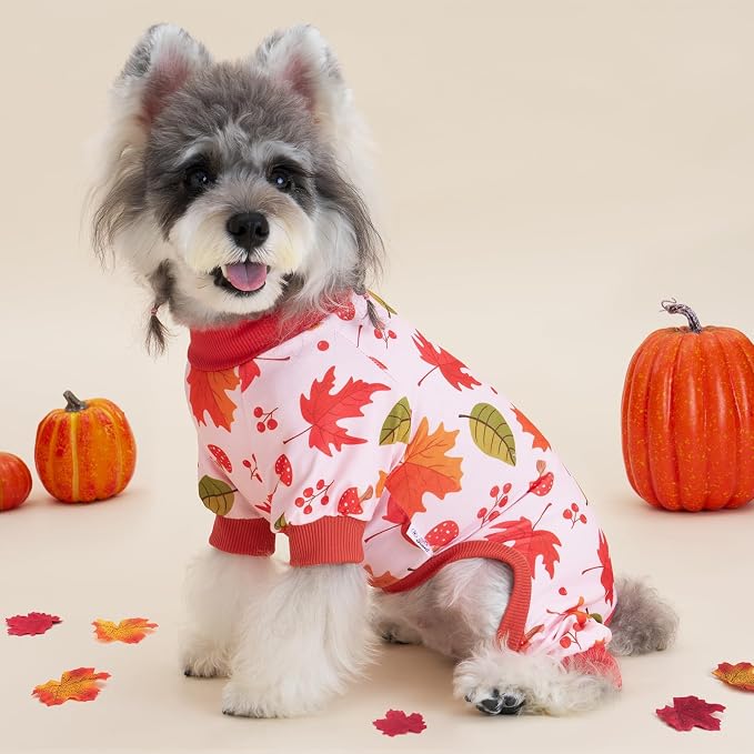 XPUDAC 4 Pack Thanksgiving Turkey Dog Pajamas Soft Strechy Puppy Onesies Funny - Image 4