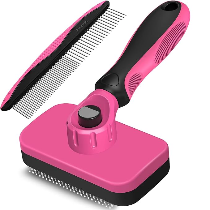 2PCS Self Cleaning Slicker Brush & Dog Comb by Unknown