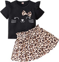 Akyzic Little Girl Skirt Outfit Two Piece Spring Summer Outfit Butterfly Dress by Akyzic