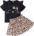 Akyzic Little Girl Skirt Outfit Two Piece Spring Summer Outfit Butterfly Dress by Akyzic