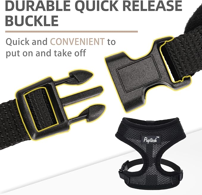 PUPTECK Soft Mesh Dog Harness and Leash Set Pet Puppy Cat Comfort Padded Vest - Image 4