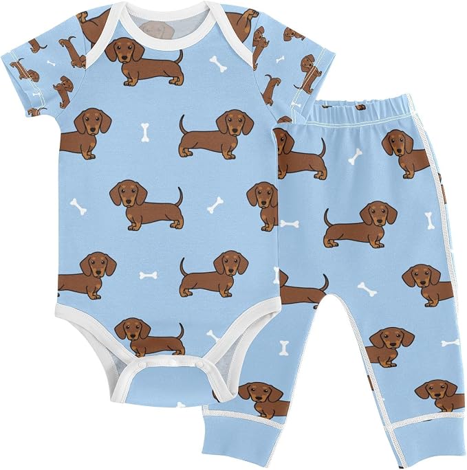 Baby Clothes Set Infant Bodysuits Pants Sets 0-24M by KICPOAY
