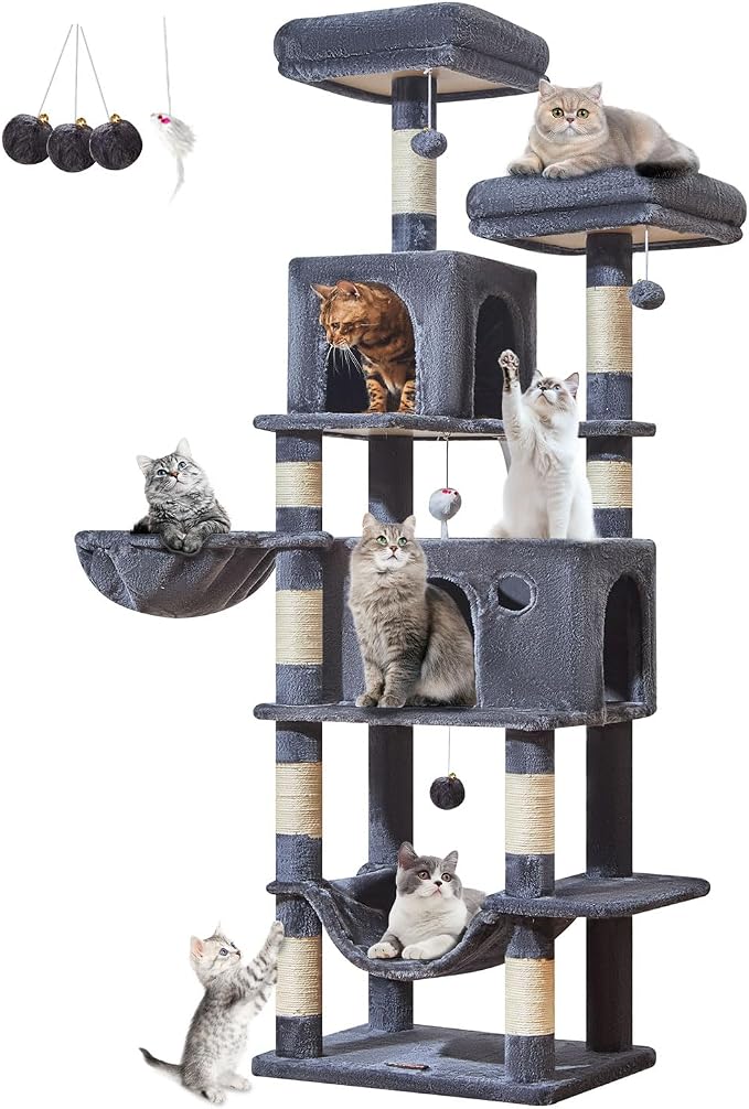 Taoqimiao Large Cat Tree，73-Inch Cat Tree Tower by Taoqimiao