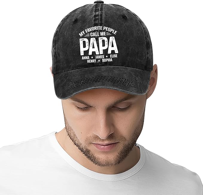 Personalized Vintage Washed Denim Dad Hat, Custom Baseball Cap - Image 5