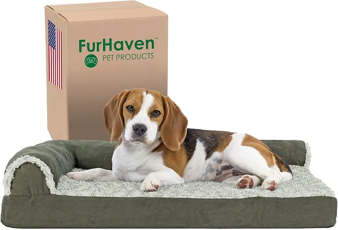 Furhaven Cooling Gel Dog Bed for Medium/Small Dogs w/ Removable Bolsters & by FurHaven