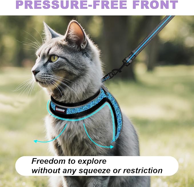 Cat Harness and Leash Set, Escape Proof Kitten Harness, Step in Adjustable Soft - Image 4