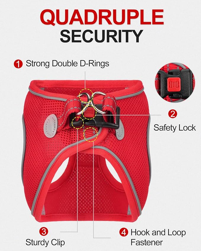 Joytale Small Dog Harness, Breathable Mesh Step-in Vest, Reflective Soft Padded - Image 3