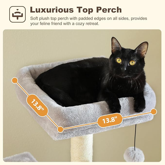 62-Inch Cat Tree for Indoor Cats, Large Cat Tower - Image 7