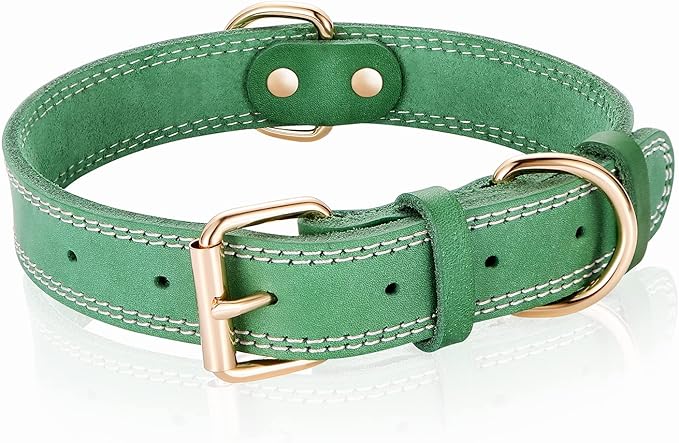 Leather Dog Collar, Heavy Duty, by DAIHAQIKO