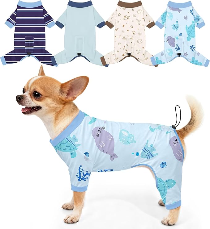 Bienbee Dog Pajamas, 4 Pack Dog Recovery Suit Shedding Suit Cute Soft Puppy by Bienbee