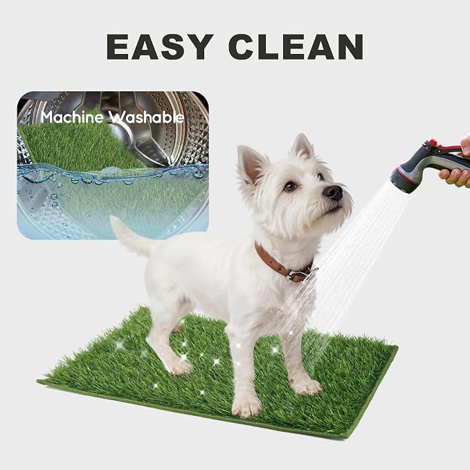 Dog Grass Pad with Tray Foldable Dog Litter Box High Walls, Odor Free - Image 7