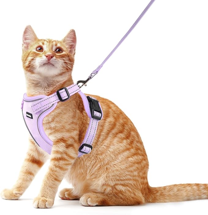 Rttochfy Cat Harness and Leash Set, Adjustable and Reflective Cat Vest by Rttochfy