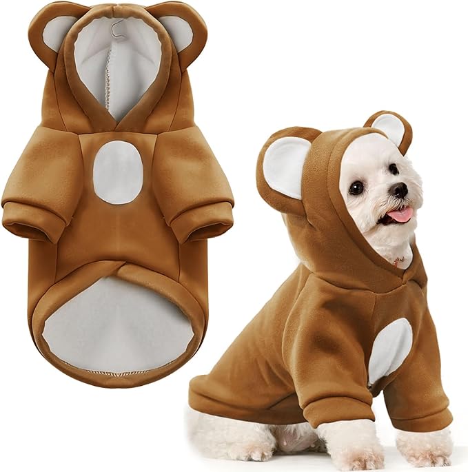 Small Dog Hoodie Soft Warm Fleece Fall Winter Dog Clothes Cute Puppy Sweaters by HRTTSY
