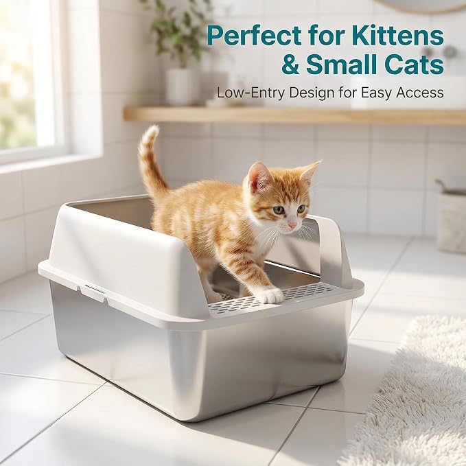 2PK Stainless Steel Litter Box - Image 7