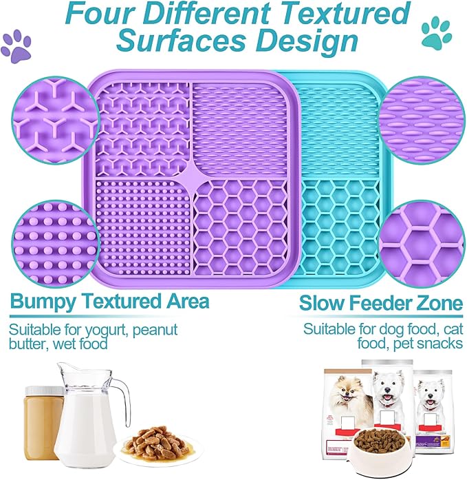 2PCS Licking Mat for Dogs with Suction Cups, Premium Lick Pad for Anxiety Relief - Image 2