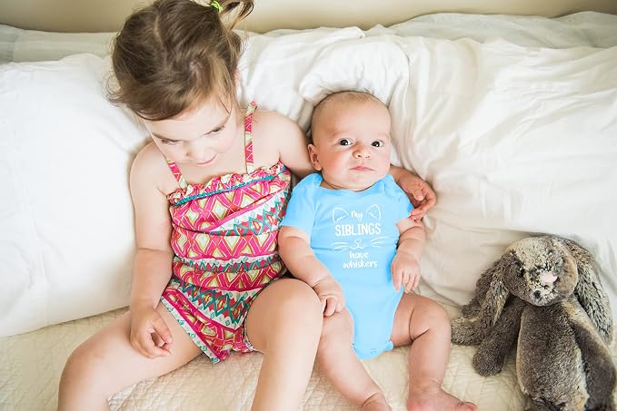 AW Fashions My Siblings Have Whiskers Baby Bodysuit Funny Cute Infant Outfit - Image 4